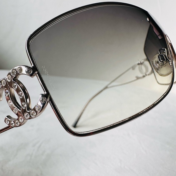 Rare 💫CHANEL vintage Gray gradient Swarovski CC’s sunglasses. - Picture 13 of 16